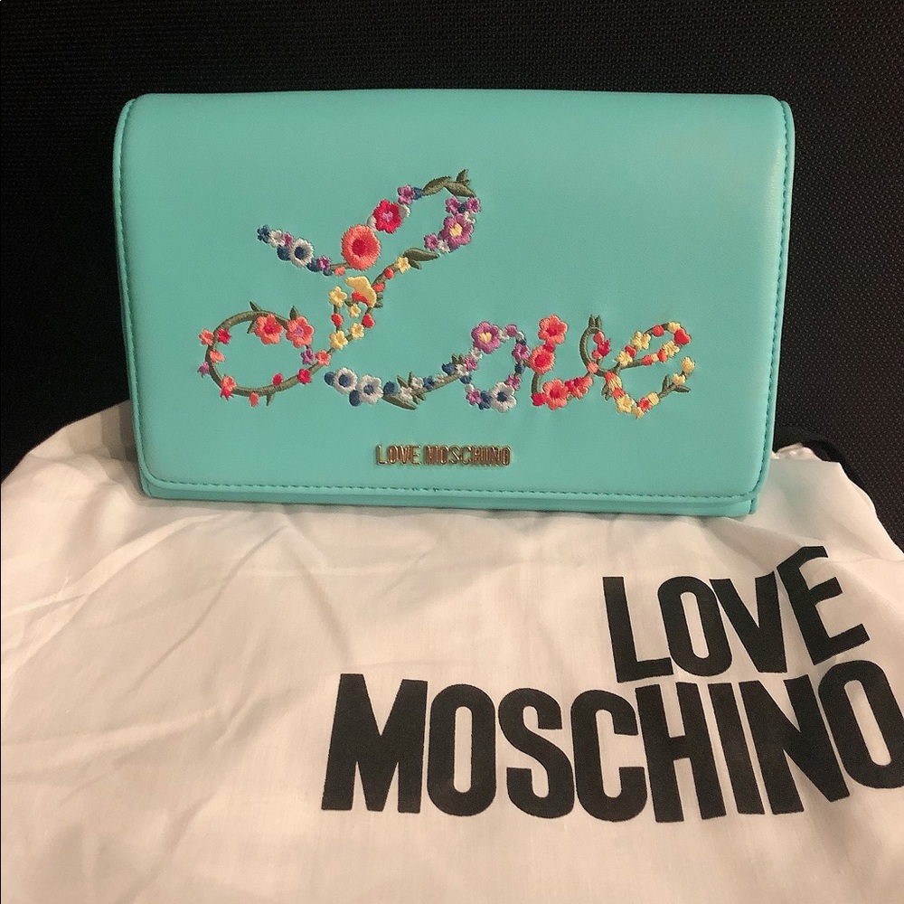 Love Moschino mini floral leather crossbody bag